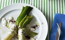 Middle Eastern leeks with yogurt, dill and sumac