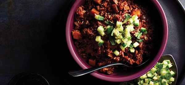 Middle Eastern red rice pilaf 