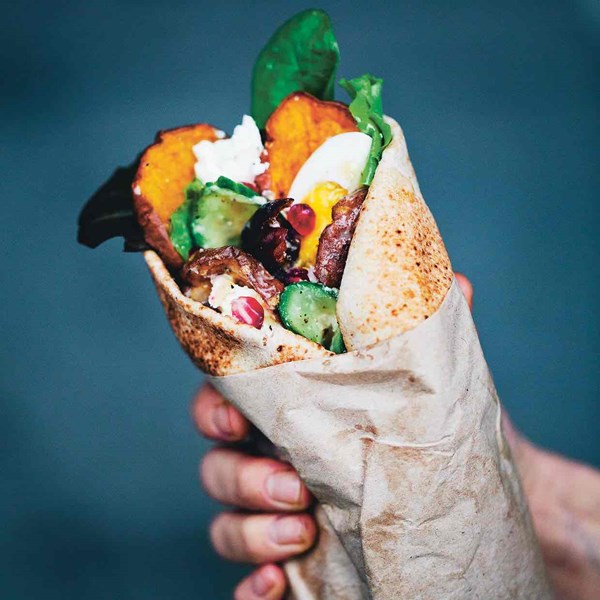 Middle Eastern sweet potato wraps