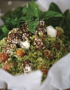 Middle Eastern tabouleh with labne