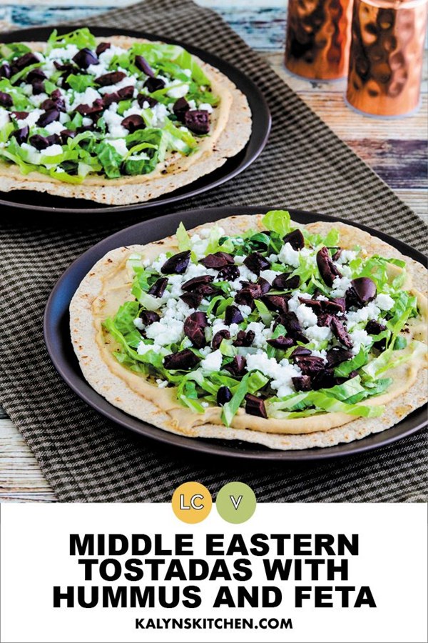 Middle Eastern tostadas with hummus and feta