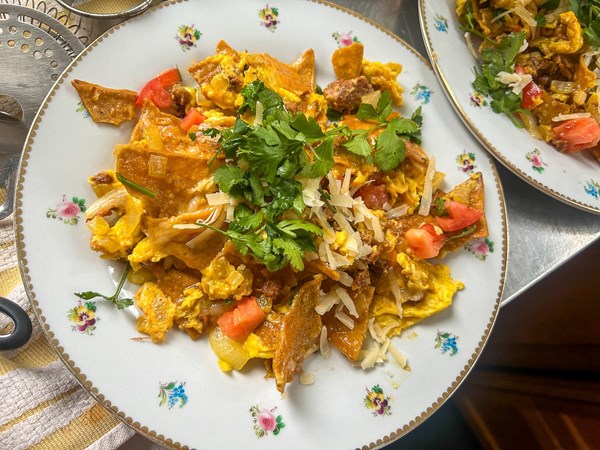 Migas with chorizo