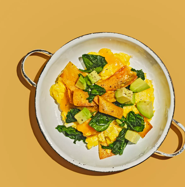 Migas with spinach