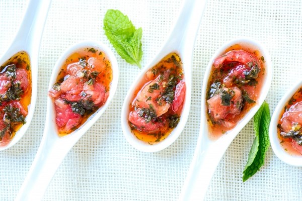 Mike's garlic mint tomatoes