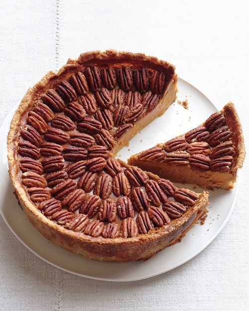 Mile-high pumpkin-pecan pie