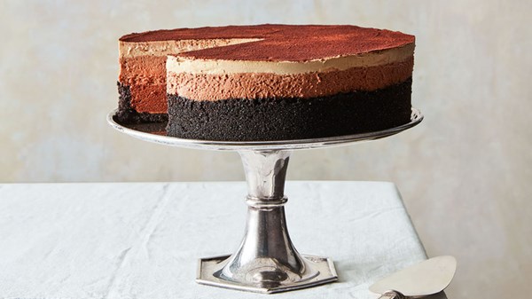 Mile-high triple-chocolate-espresso mousse pie
