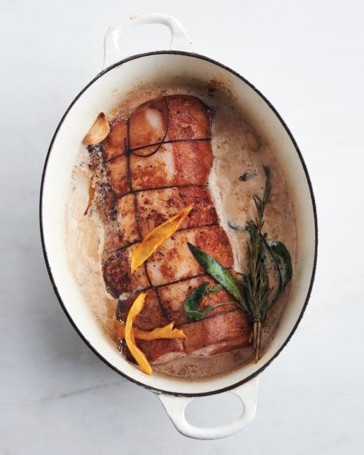 Milk-braised pork loin