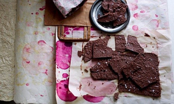 Milk chocolate and rye bark