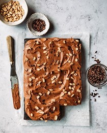 Milk chocolate caramel sheet cake