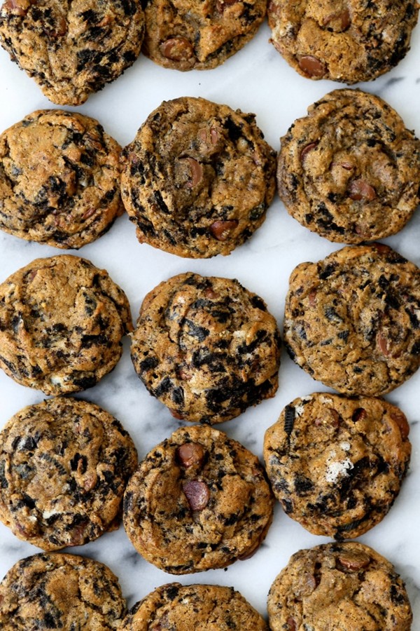 Milk chocolate cookies and cream cookies