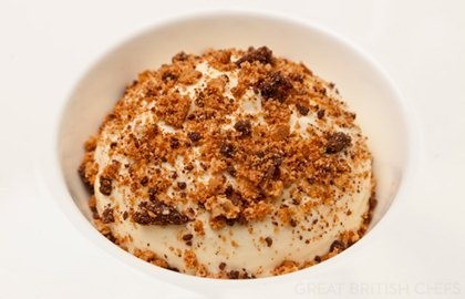 Milk chocolate cream with coffee and cookie crumb