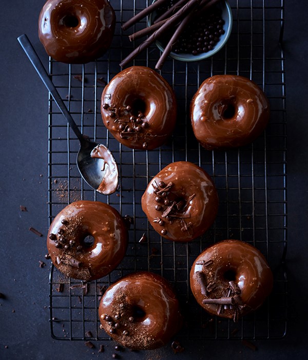 Milk-chocolate doughnuts