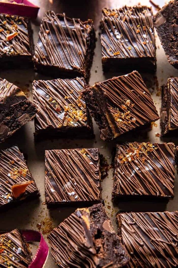 Milk chocolate peanut butter truffle brownies