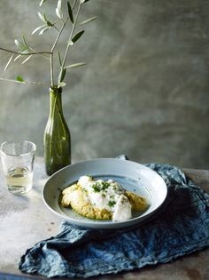 Milk-poached salt cod with polenta (Baccalà con polenta)