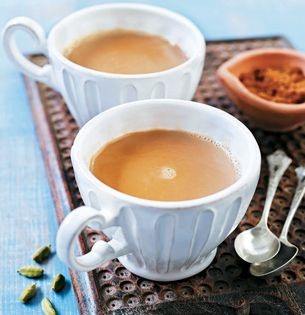 Milky cardamom coffee