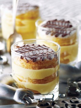 Mille-feuille in a whiskey glass