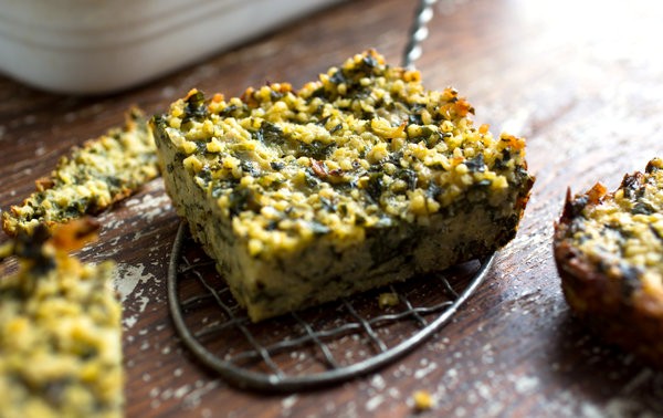 Millet and greens gratin