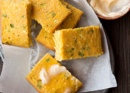 Millet cornbread with spicy honey butter
