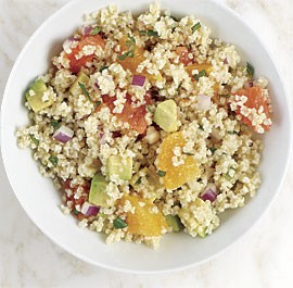 Millet salad with avocado and citrus