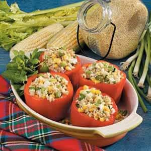 Millet-stuffed red peppers