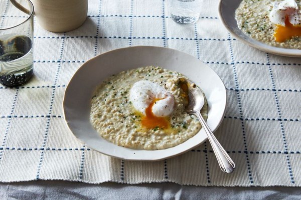 Millet with cheese and chives