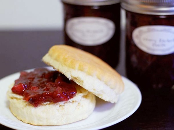 Millionaire's cherry rhubarb jam
