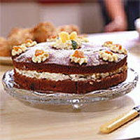 Mina's pineapple, ginger and chocolate gateau