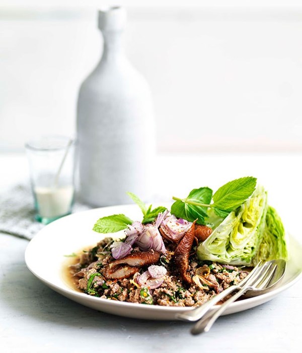 Minced duck salad (Larb ped)