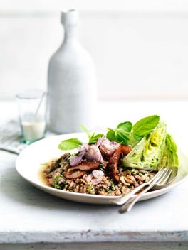 Minced duck salad (Larb ped)