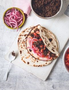 Minced mushroom tacos