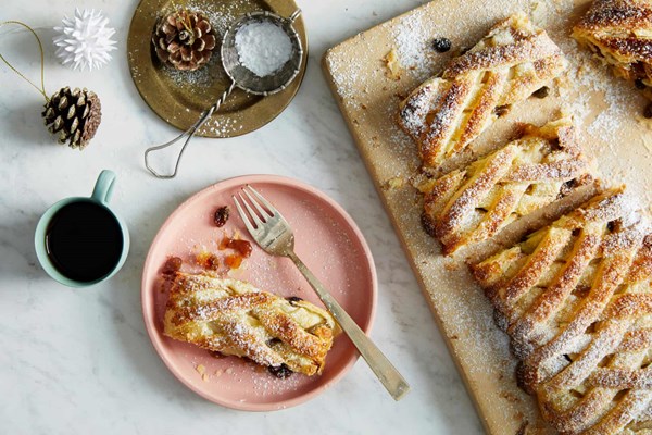 Mincemeat, apple and frangipane strudel