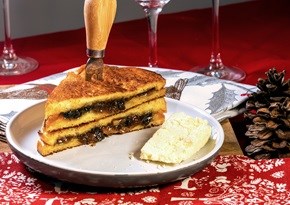 Mincemeat brioche toastie with Lancashire cheese