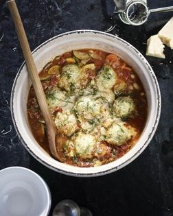 Minestrone with herbed dumplings