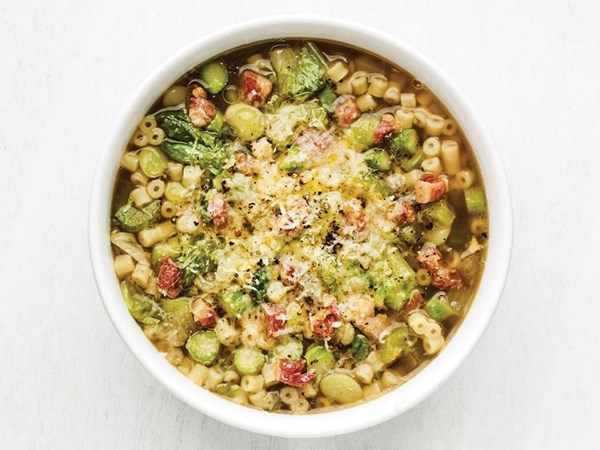 Minestrone with spring greens