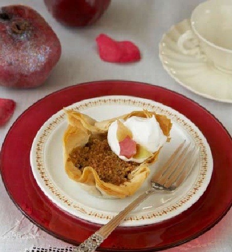 Mini apple strudels with brown sugar whipped cream