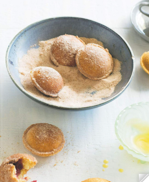 Mini baked jam doughnuts