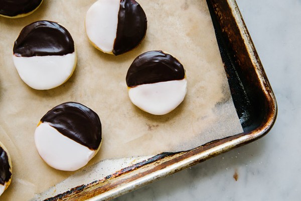 Mini black and white cookies