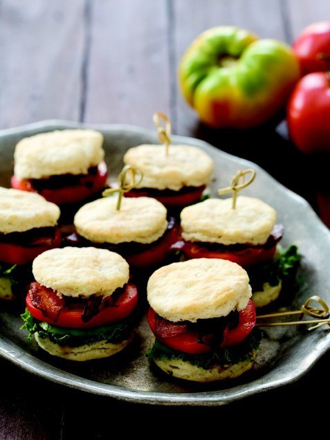 Mini BLT biscuits