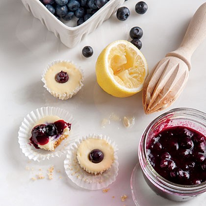 Mini blueberry cheescakes