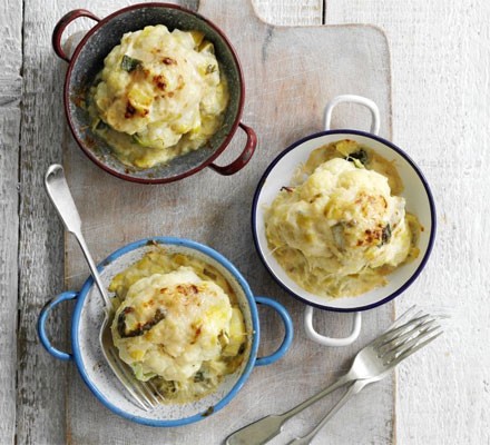 Mini cauli cheese and leeks