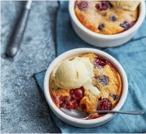Mini cherry clafoutis