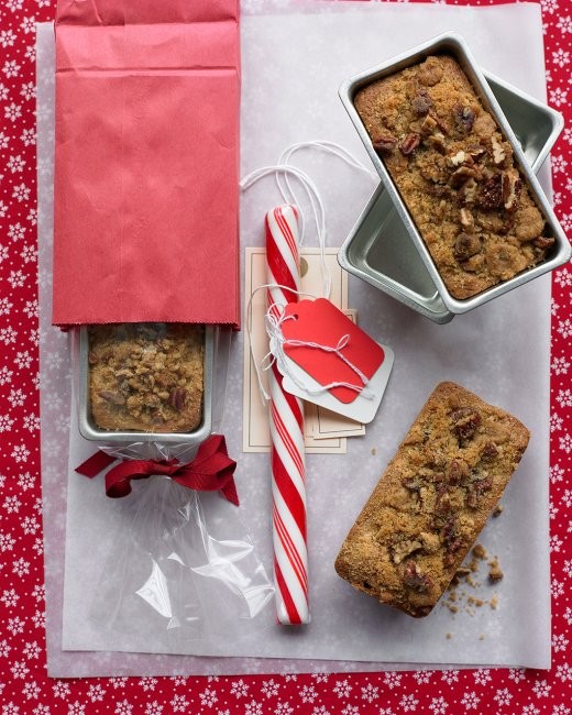 Mini cherry-pecan streusel loaves