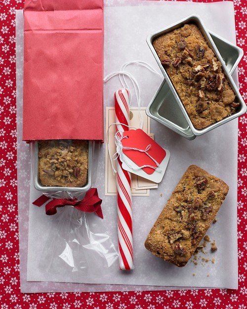 Mini cherry-pecan streusel loaves