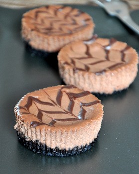 Mini chocolate cheesecakes with chocolate crumb crust