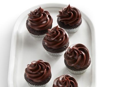 Mini chocolate ganache cupcakes