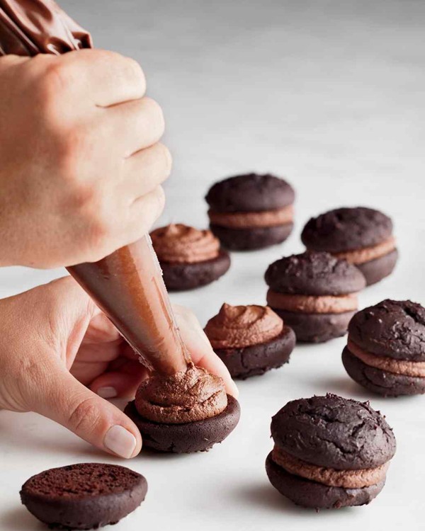 Mini chocolate whoopie pies