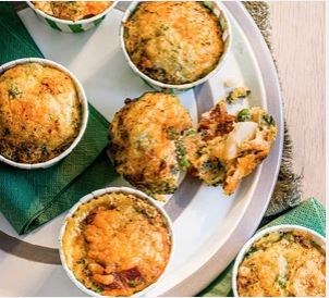 Mini chorizo, pea & potato frittatas