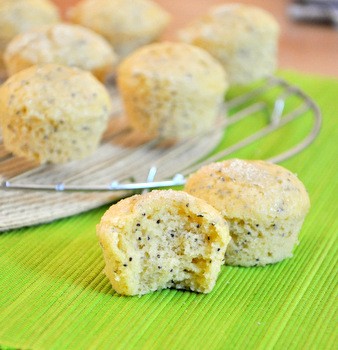 Mini citrus poppy seed muffins