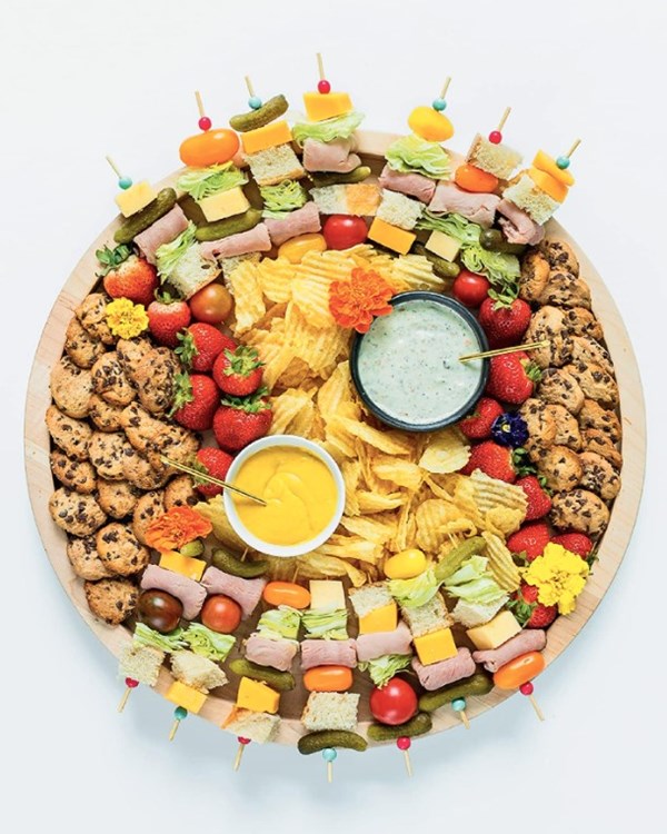 Mini club sandwich kebabs board