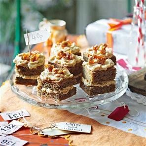 Mini coffee and walnut cakes